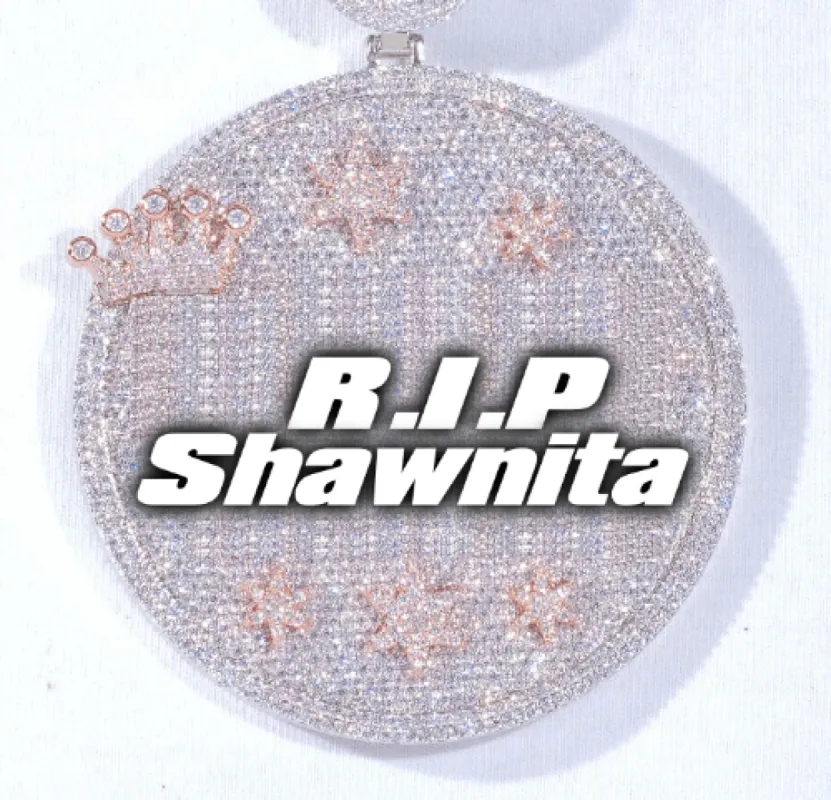 CUSTOM LETTER NECKLACE 3D BIG CROWN DISC sold by The GUU Shop