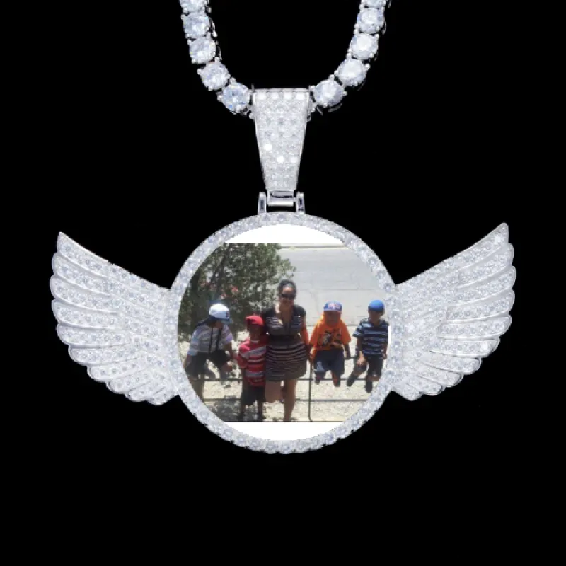 925S & VVS Moissanite 3D Wing Custom Picture Pendant sold by The GUU Shop