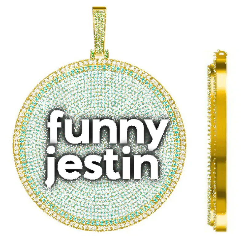 CUSTOM LETTER NECKLACE 3D BIG DISC sold by The GUU Shop