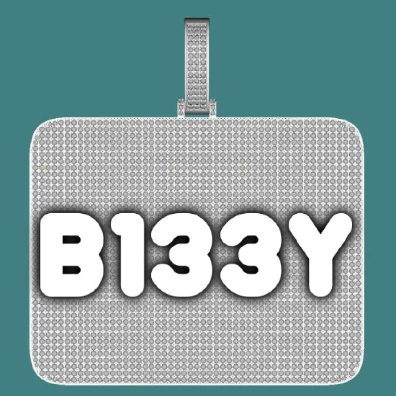 CUSTOM LETTER NECKLACE 3D BIG SQUARE sold by The GUU Shop