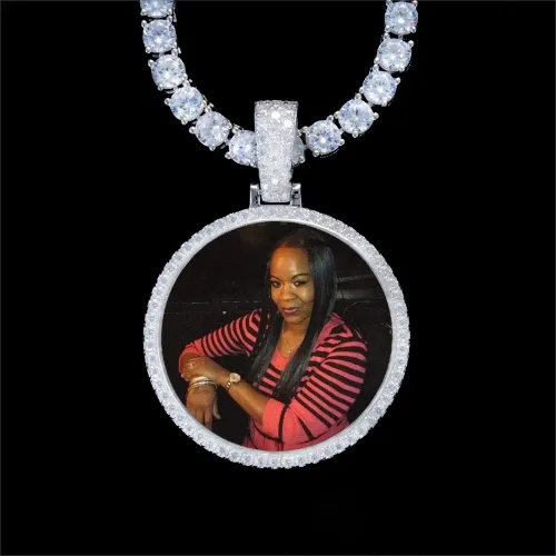 925S & VVS Moissanite 3D Circle Custom Picture Pendant sold by The GUU Shop