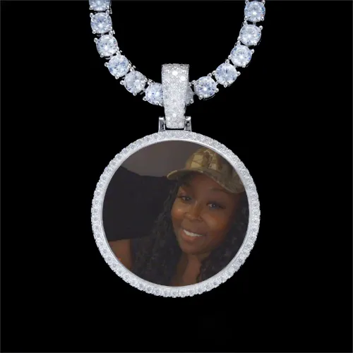 925S & VVS Moissanite 3D Circle Custom Picture Pendant sold by The GUU Shop