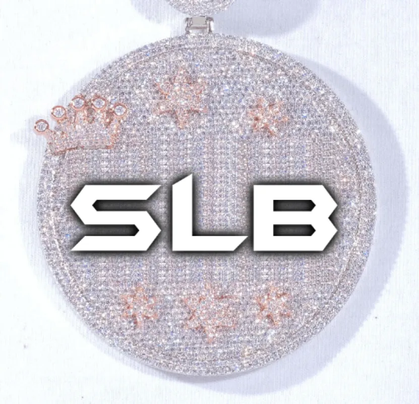 CUSTOM LETTER NECKLACE 3D BIG CROWN DISC sold by The GUU Shop