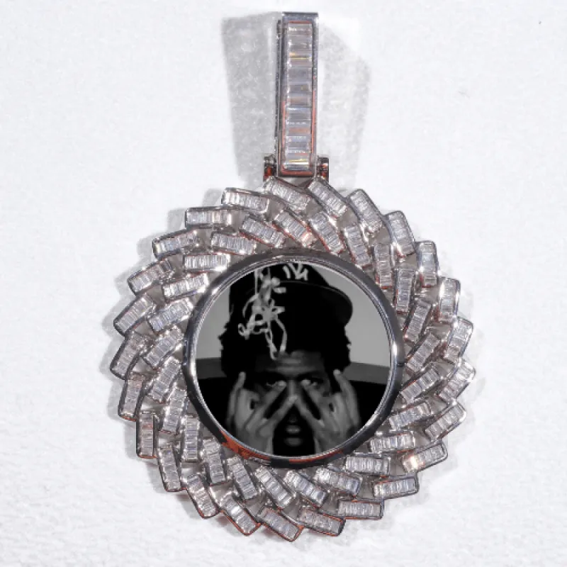 Large 3D Baguette Custom Picture Pendant sold by The GUU Shop