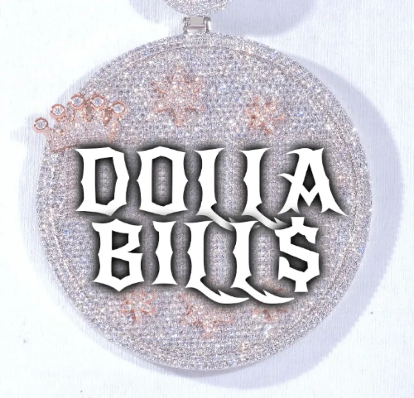 CUSTOM LETTER NECKLACE 3D BIG CROWN DISC sold by The GUU Shop