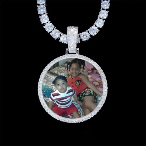 925S & VVS Moissanite 3D Circle Custom Picture Pendant sold by The GUU Shop