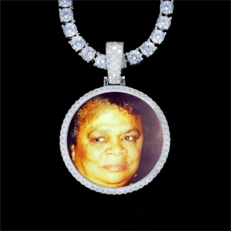 925S & VVS Moissanite 3D Circle Custom Picture Pendant sold by The GUU Shop