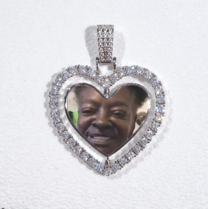 3D Spinning 2-Faced Heart Custom Picture Pendant sold by The GUU Shop