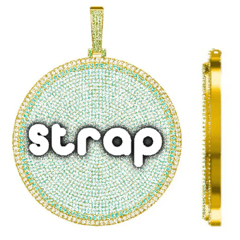 CUSTOM LETTER NECKLACE 3D BIG DISC sold by The GUU Shop