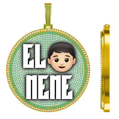 CUSTOM LETTER NECKLACE 3D BIG DISC sold by The GUU Shop