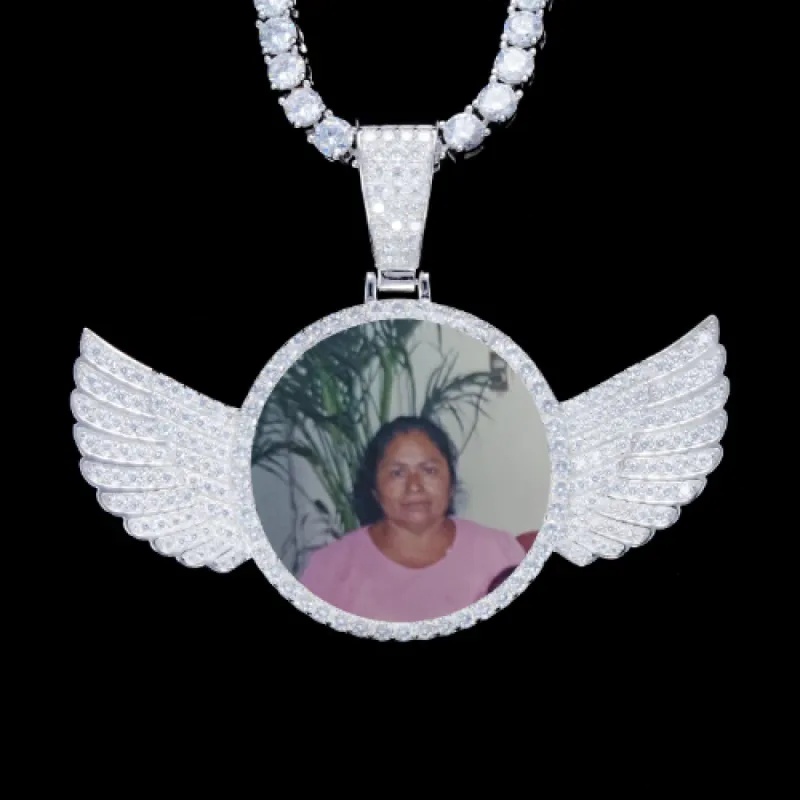 925S & VVS Moissanite 3D Wing Custom Picture Pendant made by The GUU Shop