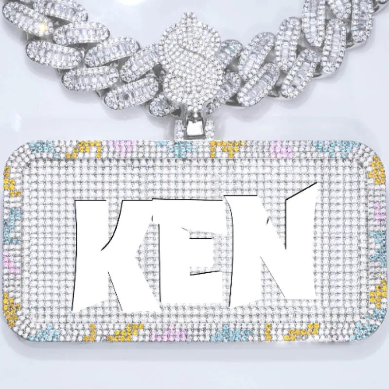 CUSTOM LETTER NECKLACE 3D COLORFUL SQUARE sold by The GUU Shop