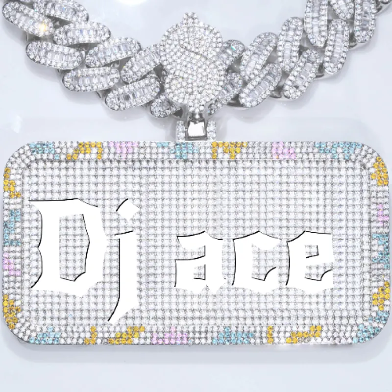 CUSTOM LETTER NECKLACE 3D COLORFUL SQUARE sold by The GUU Shop