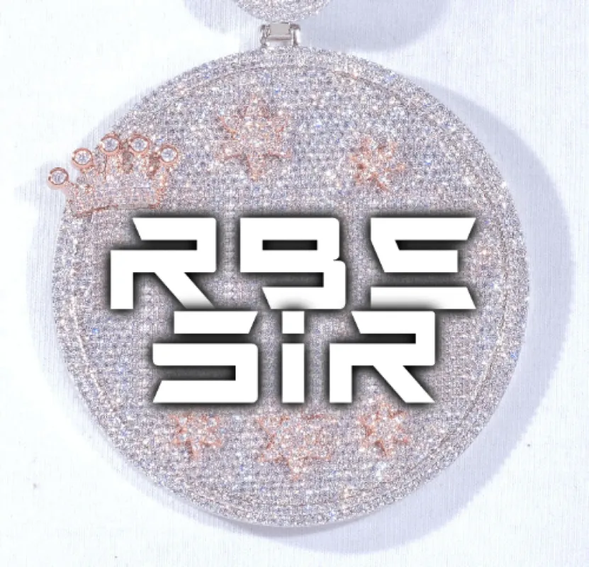 CUSTOM LETTER NECKLACE 3D BIG CROWN DISC sold by The GUU Shop