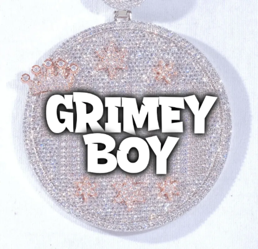 CUSTOM LETTER NECKLACE 3D BIG CROWN DISC sold by The GUU Shop