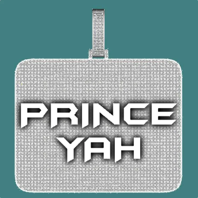 CUSTOM LETTER NECKLACE 3D BIG SQUARE sold by The GUU Shop