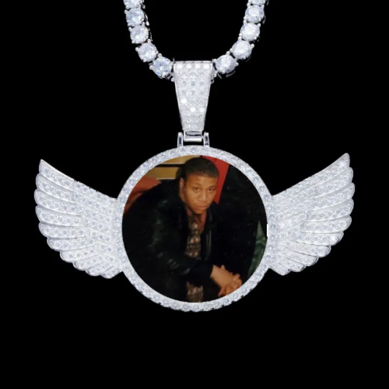 925S & VVS Moissanite 3D Wing Custom Picture Pendant sold by The GUU Shop
