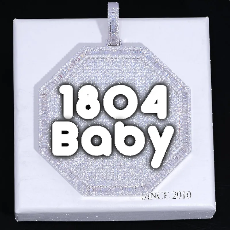 CUSTOM LETTER NECKLACE 3D BIG OCTAGON sold by The GUU Shop