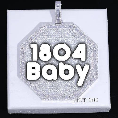 CUSTOM LETTER NECKLACE 3D BIG OCTAGON sold by The GUU Shop