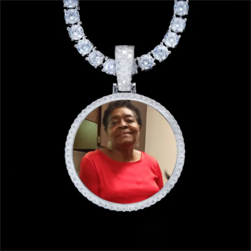925S & VVS Moissanite 3D Circle Custom Picture Pendant sold by The GUU Shop
