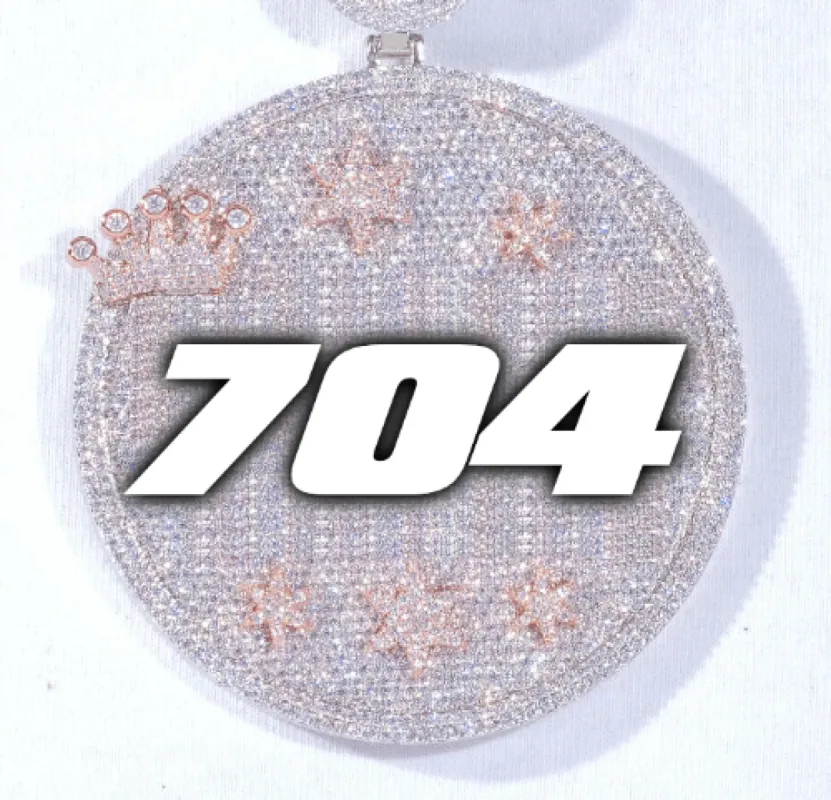 CUSTOM LETTER NECKLACE 3D BIG CROWN DISC sold by The GUU Shop