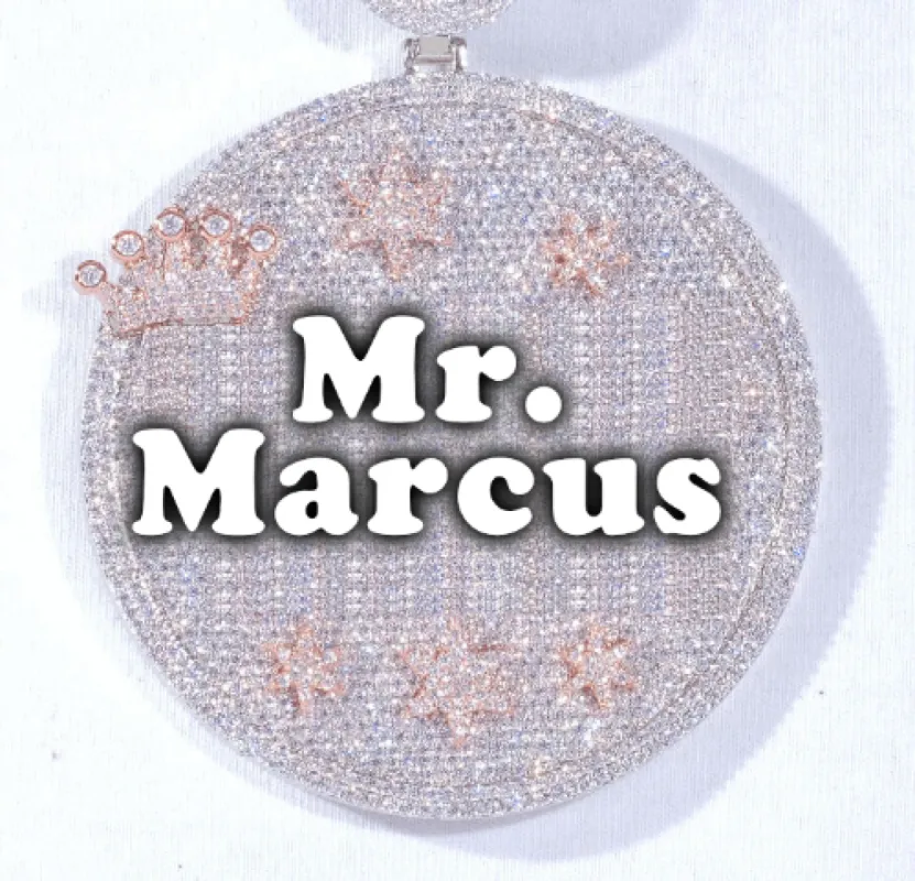 CUSTOM LETTER NECKLACE 3D BIG CROWN DISC sold by The GUU Shop