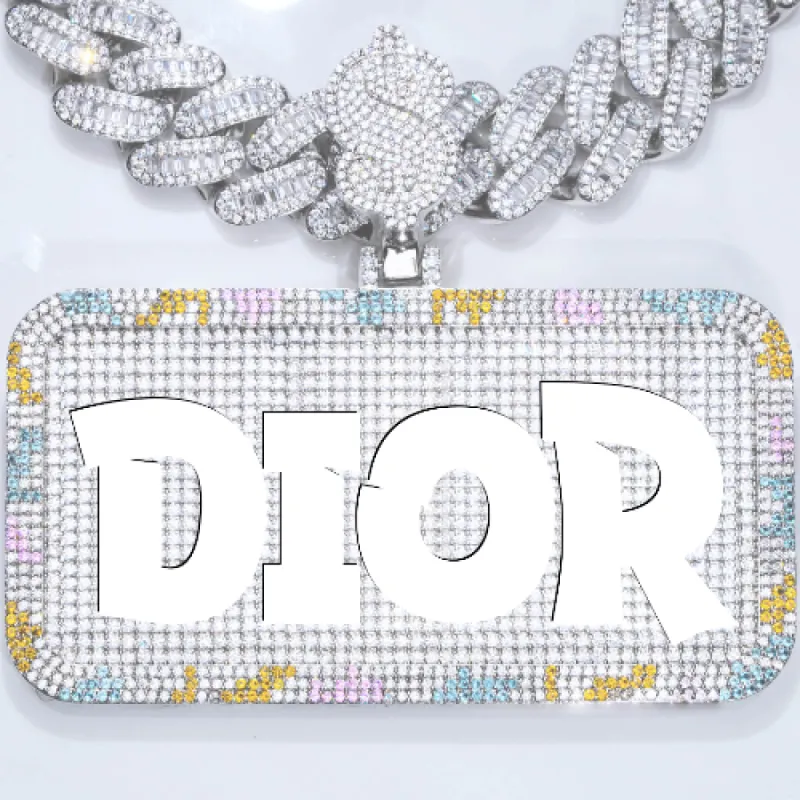 CUSTOM LETTER NECKLACE 3D COLORFUL SQUARE sold by The GUU Shop