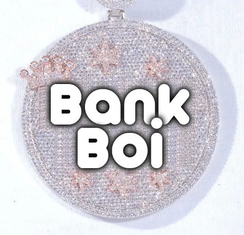 CUSTOM LETTER NECKLACE 3D BIG CROWN DISC sold by The GUU Shop