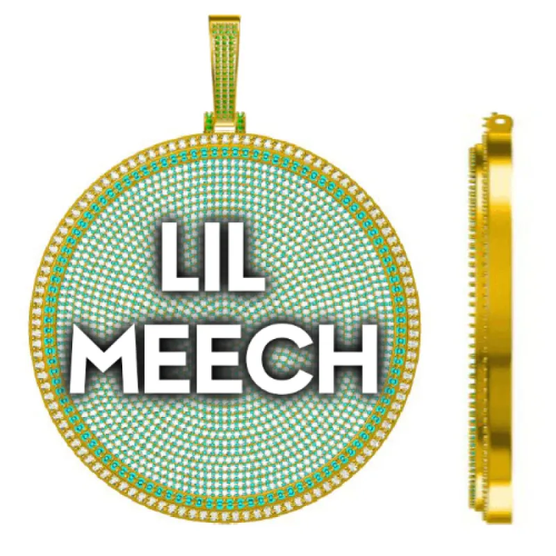 CUSTOM LETTER NECKLACE 3D BIG DISC sold by The GUU Shop