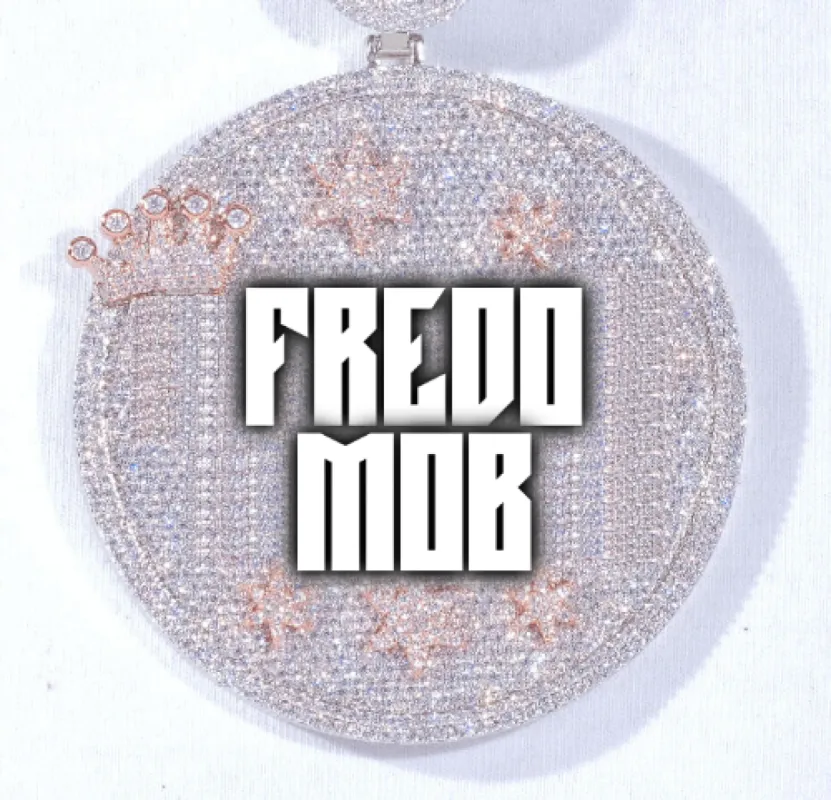 CUSTOM LETTER NECKLACE 3D BIG CROWN DISC sold by The GUU Shop