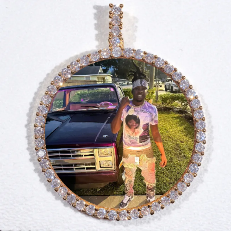 LARGE 3D CIRCLE CUSTOM PICTURE PENDANT sold by The GUU Shop