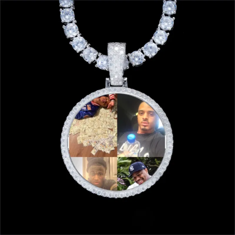 925S & VVS Moissanite 3D Circle Custom Picture Pendant sold by The GUU Shop
