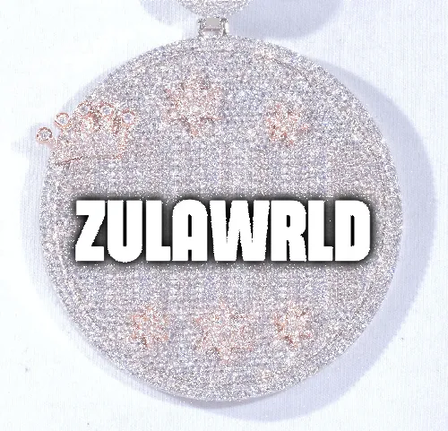 CUSTOM LETTER NECKLACE 3D BIG CROWN DISC sold by The GUU Shop