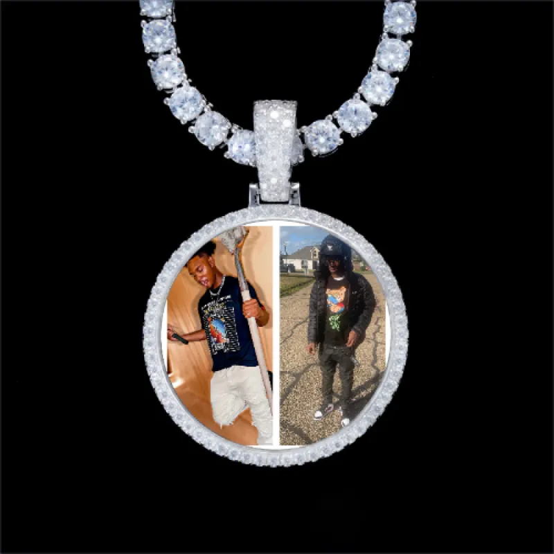 925S & VVS Moissanite 3D Circle Custom Picture Pendant sold by The GUU Shop