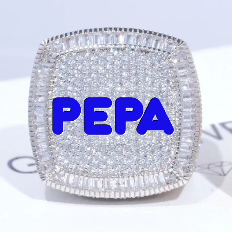 CUSTOM LETTER 3D ICED RING sold by The GUU Shop