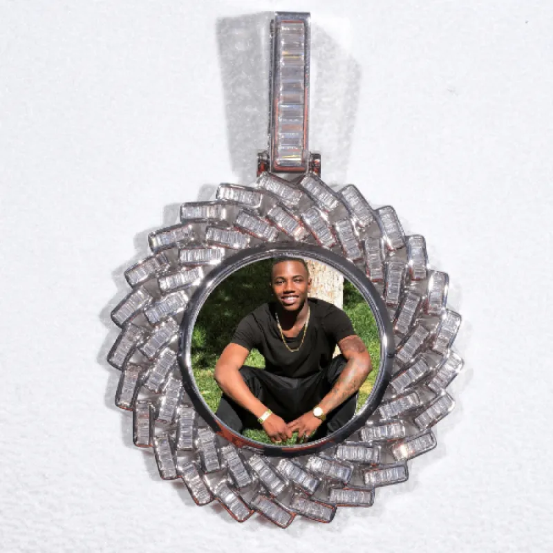 Large 3D Baguette Custom Picture Pendant sold by The GUU Shop