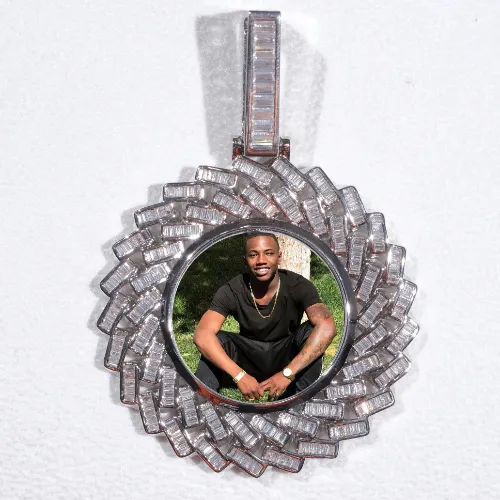 Large 3D Baguette Custom Picture Pendant sold by The GUU Shop