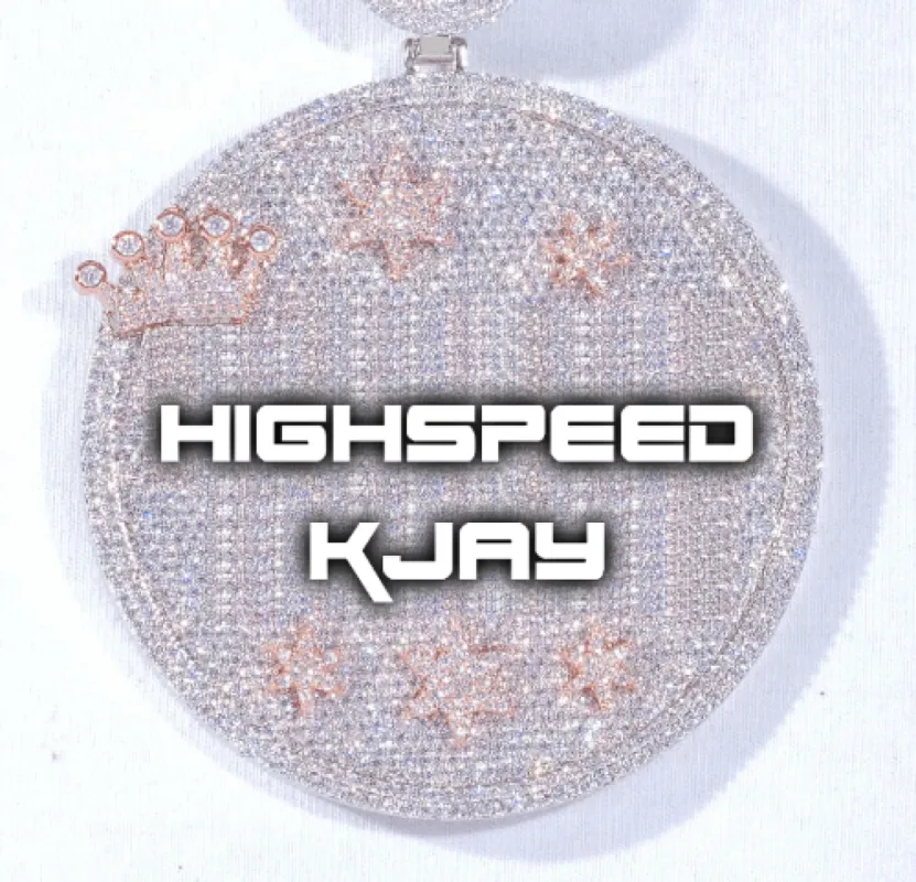 CUSTOM LETTER NECKLACE 3D BIG CROWN DISC sold by The GUU Shop