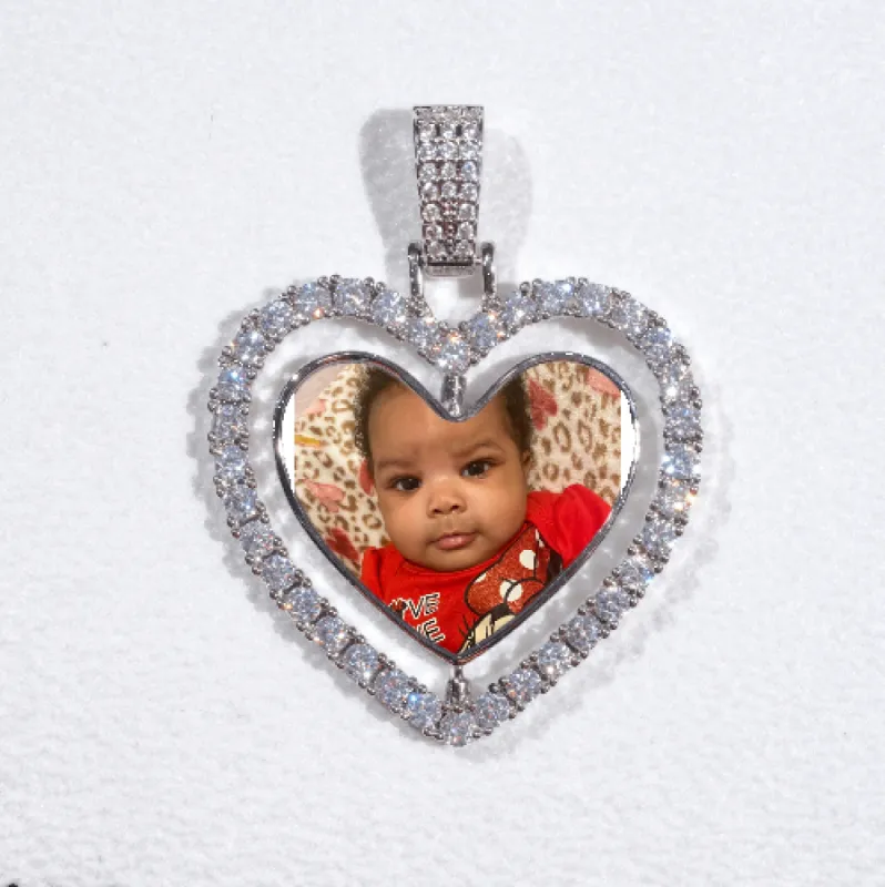 3D Spinning 2-Faced Heart Custom Picture Pendant sold by The GUU Shop