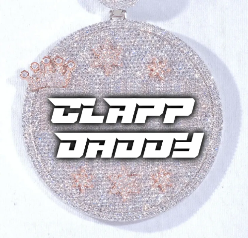 CUSTOM LETTER NECKLACE 3D BIG CROWN DISC sold by The GUU Shop