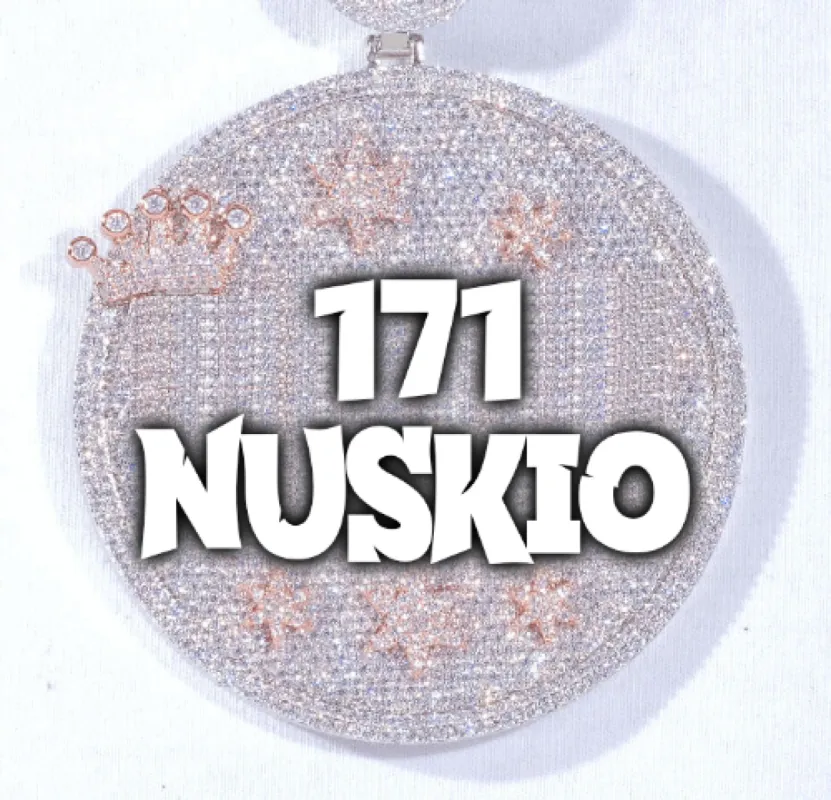 CUSTOM LETTER NECKLACE 3D BIG CROWN DISC sold by The GUU Shop