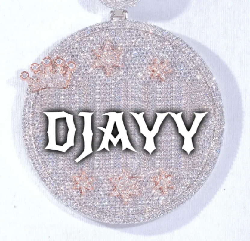 CUSTOM LETTER NECKLACE 3D BIG CROWN DISC made by The GUU Shop