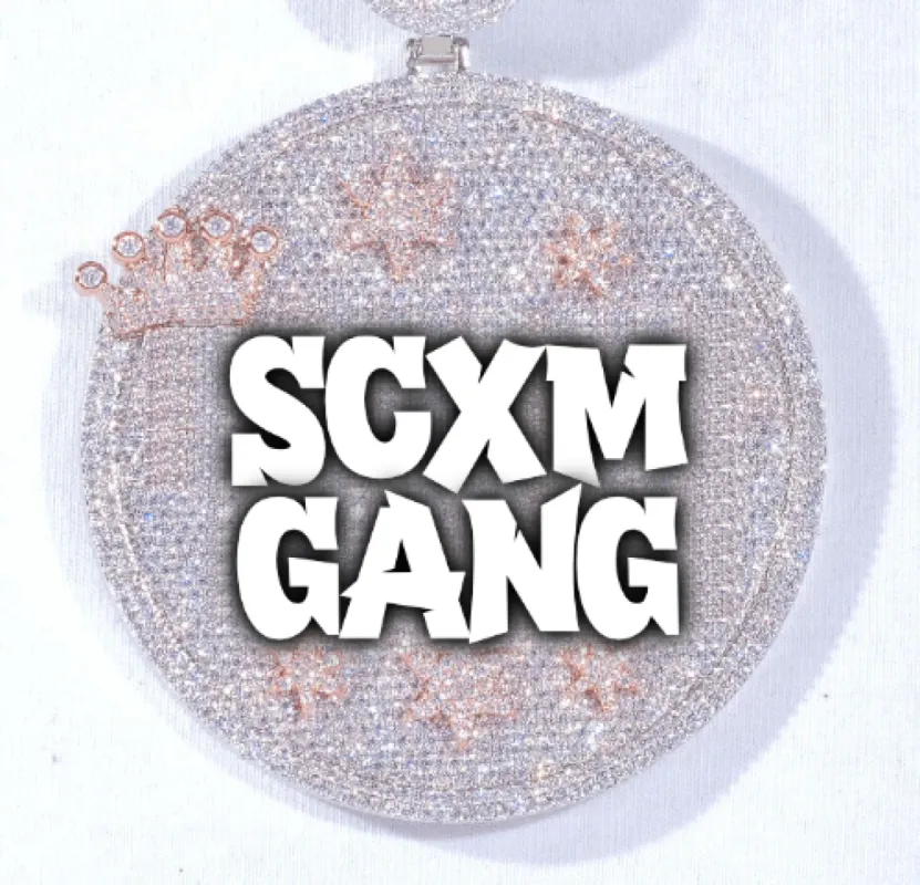 CUSTOM LETTER NECKLACE 3D BIG CROWN DISC sold by The GUU Shop