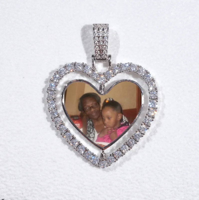 3D Spinning 2-Faced Heart Custom Picture Pendant sold by The GUU Shop