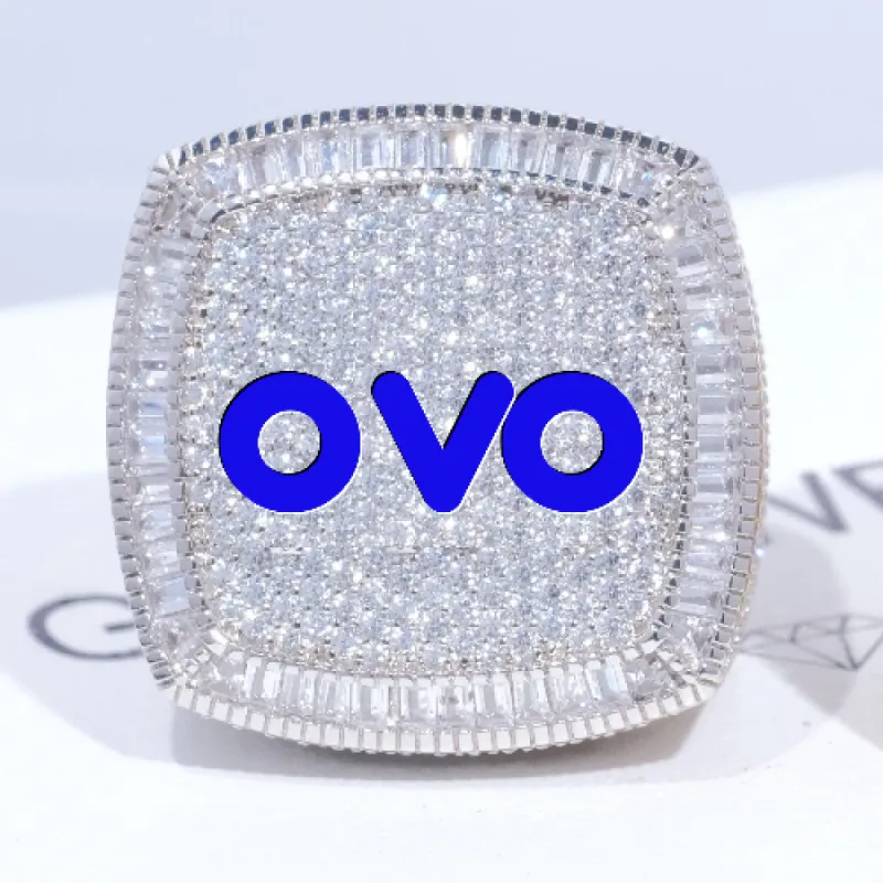 CUSTOM LETTER 3D ICED RING sold by The GUU Shop