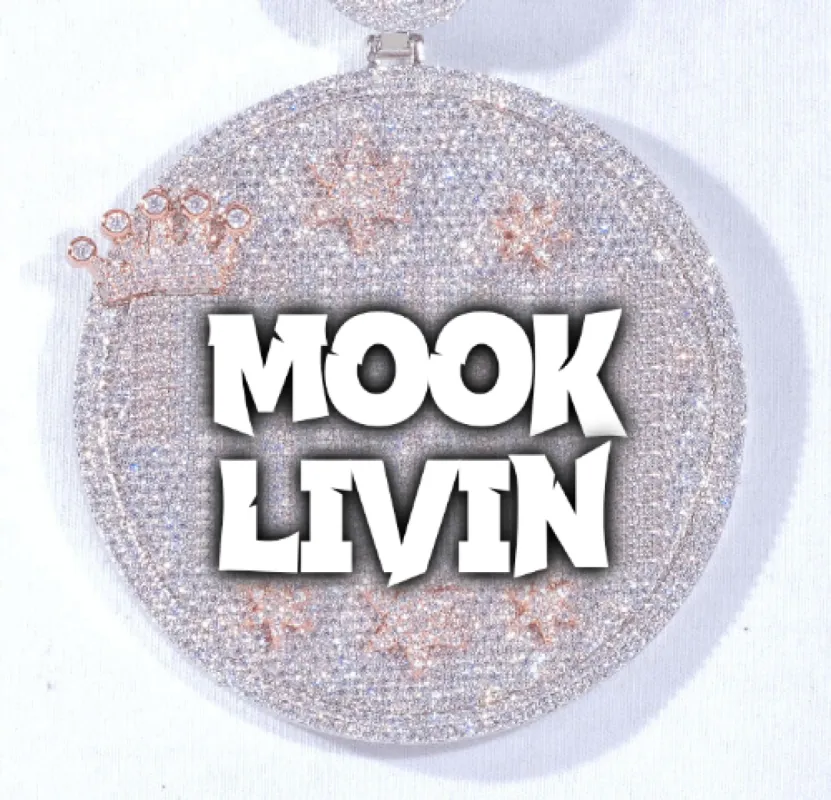 CUSTOM LETTER NECKLACE 3D BIG CROWN DISC sold by The GUU Shop