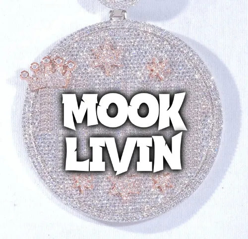 CUSTOM LETTER NECKLACE 3D BIG CROWN DISC sold by The GUU Shop