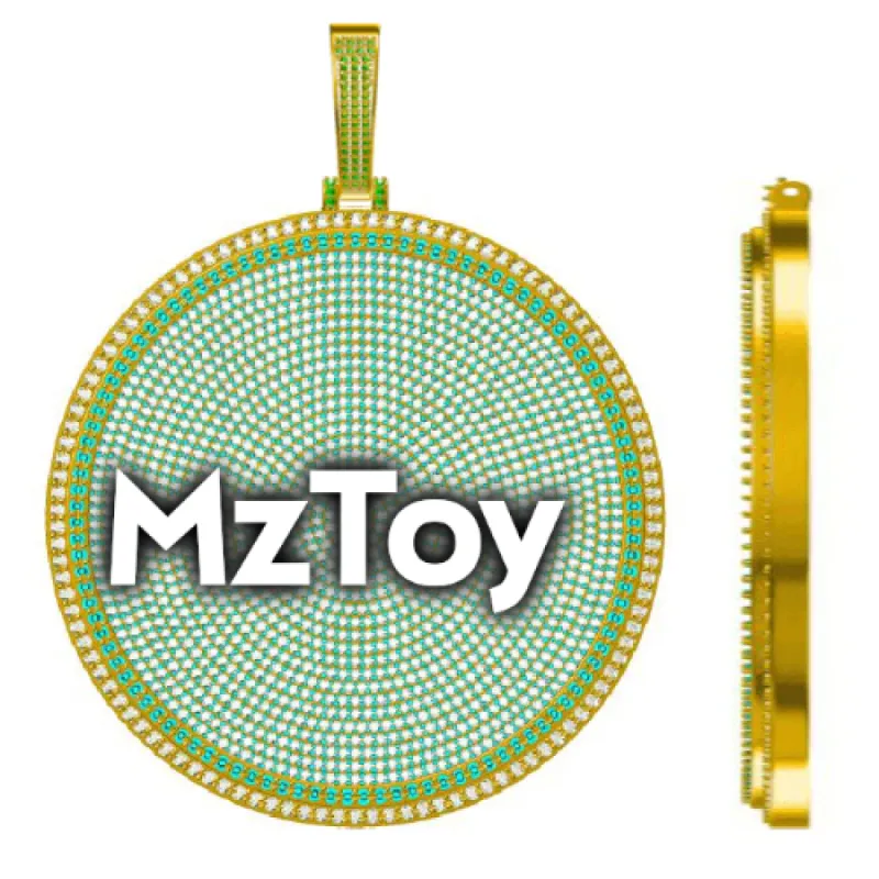 CUSTOM LETTER NECKLACE 3D BIG DISC sold by The GUU Shop