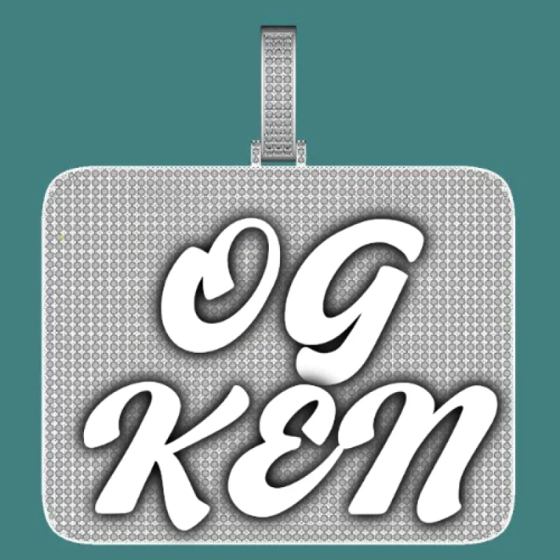 CUSTOM LETTER NECKLACE 3D BIG SQUARE sold by The GUU Shop