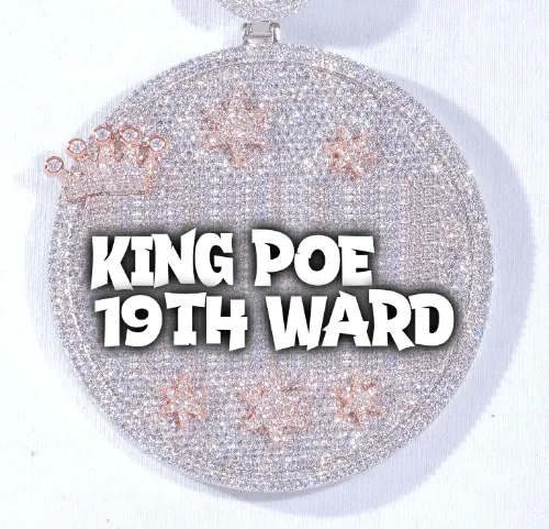 CUSTOM LETTER NECKLACE 3D BIG CROWN DISC sold by The GUU Shop